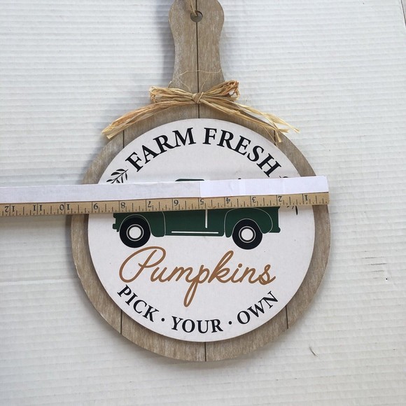 Fall Wreath Decorations for Front Door Outside Farm Fresh Pumpkins 14X10 New - Picture 3 of 5